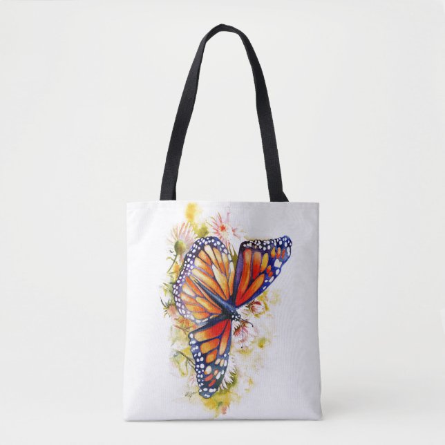 Bolso De Tela Mariposa monarca floral (Anverso)