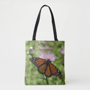 Bolso De Tela Mariposa monarca personalizada y silbido rosado