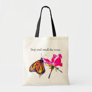 Bolso De Tela Mariposa monarca y Tote Rosa
