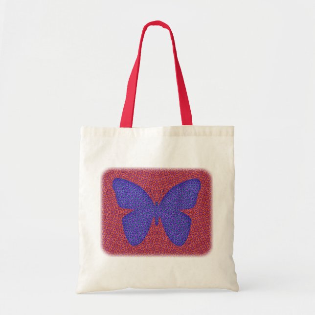 Bolso De Tela Mariposa morada y roja (Frente)