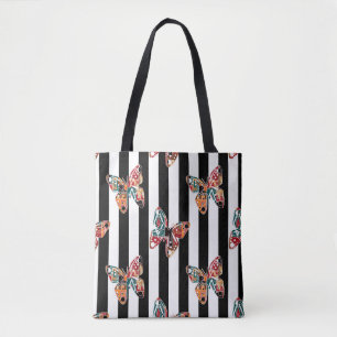 Bolso De Tela Mariposa multicolor