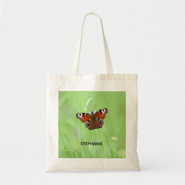 Bolso De Tela Mariposa Pavo Real (Frente)