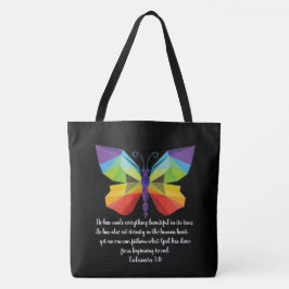 Bolso De Tela Mariposa pintada con verso de Eclesiastes 3:11