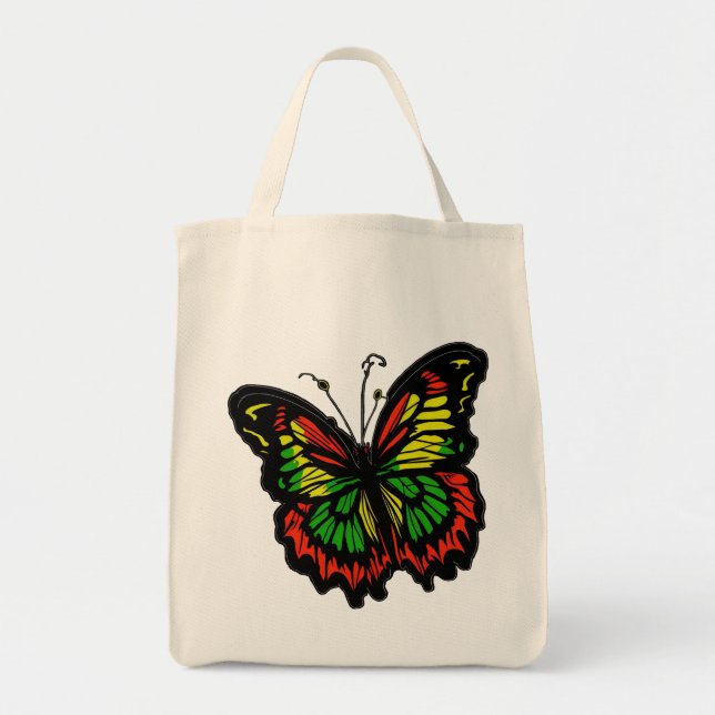 Bolso De Tela Mariposa Reggae (Frente)