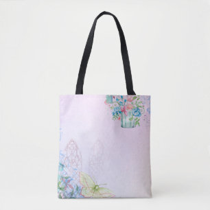 Bolso De Tela Mariposa romántica de fondo