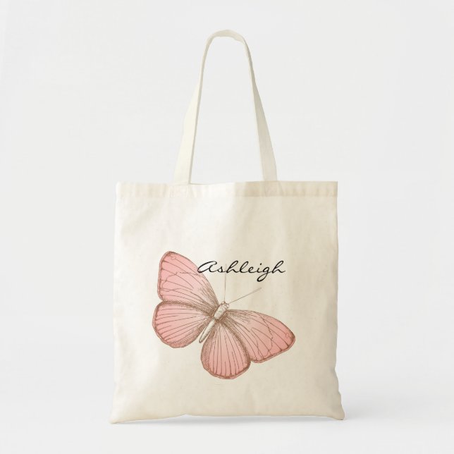Bolso De Tela Mariposa rosa (Frente)