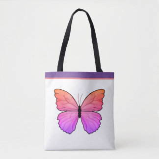 Bolso De Tela Mariposa rosa con nombre