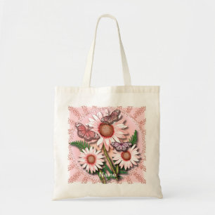Bolso De Tela Mariposa Rosa Daisies