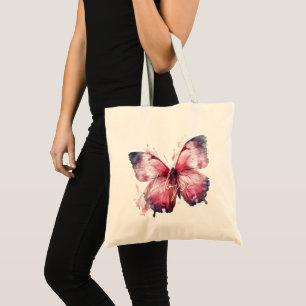 Bolso De Tela Mariposa rosa de esperanza inspiradora