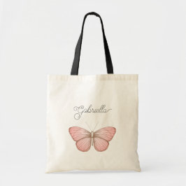 Bolso De Tela Mariposa Rosa Femenina