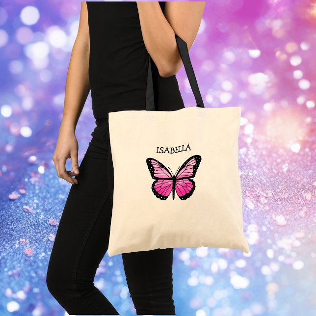Bolso De Tela Mariposa rosa personalizada (Subido por el creador)