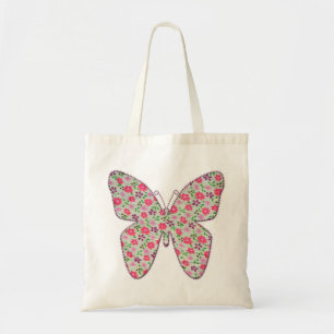 Bolso De Tela Mariposa rosada 02 de la tela