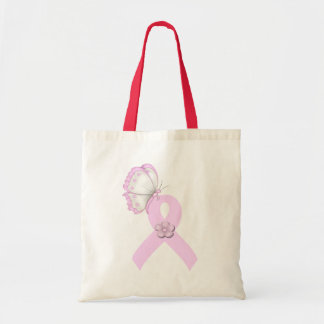 Bolso De Tela Mariposa rosada de la cinta