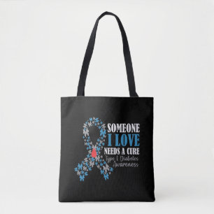 Bolso De Tela Mariposa T1D Sensibilización sobre la diabetes Ap
