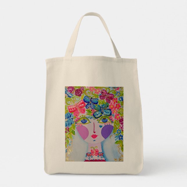 Bolso De Tela Mariposa - Tote Chica de Jardín Gitano (Reverso)