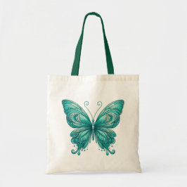 Bolso De Tela Mariposa turquesa