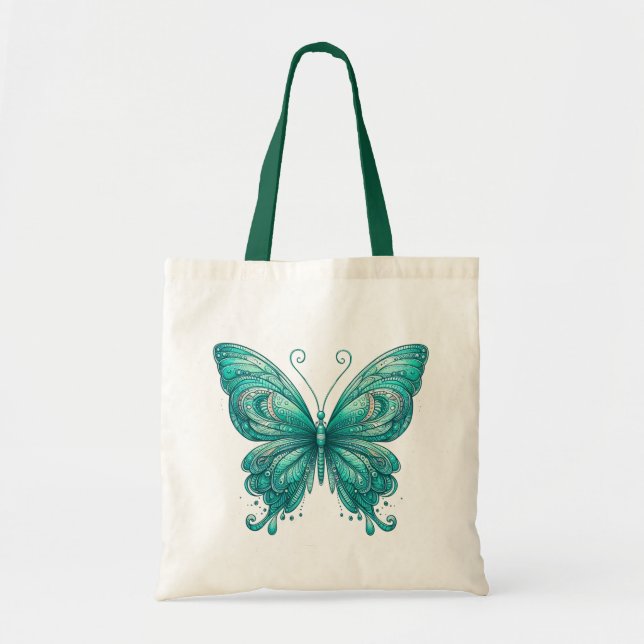 Bolso De Tela Mariposa turquesa (Frente)