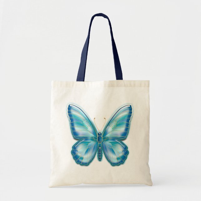 Bolso De Tela Mariposa turquesa (Frente)