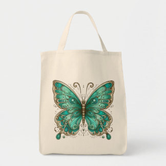 Bolso De Tela Mariposa turquesa elegante