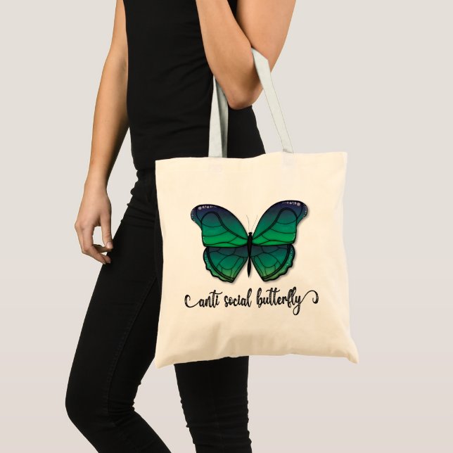 Bolso De Tela Mariposa verde antisocial (Anverso (producto))
