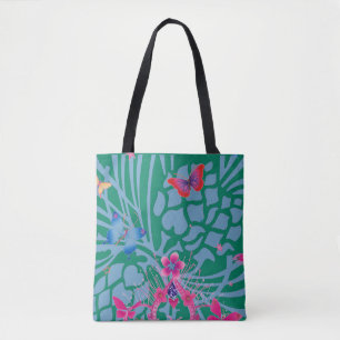 Bolso De Tela Mariposa Verde Esmeralda Kaleidoscopio Impresión P