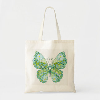 Bolso De Tela Mariposa verde y amarilla