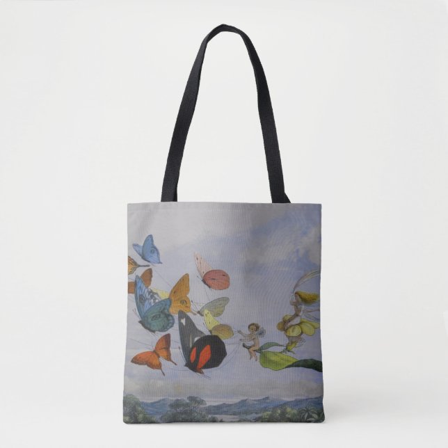 Bolso De Tela Mariposa y hadas mariposas reina (Anverso)