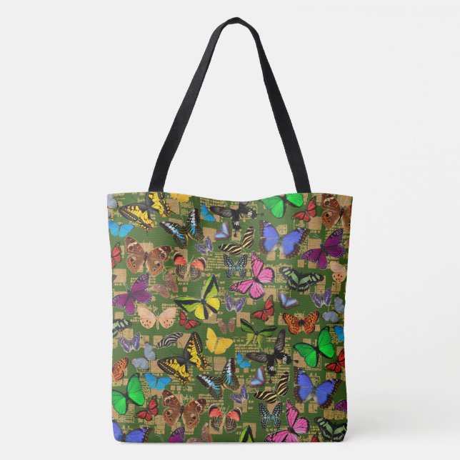 Bolso De Tela Mariposas (Reverso)