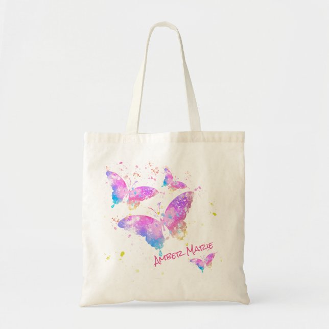 Bolso De Tela Mariposas (Frente)