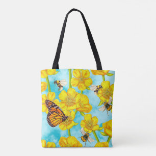 Bolso De Tela Mariposas, abejas y mariposas