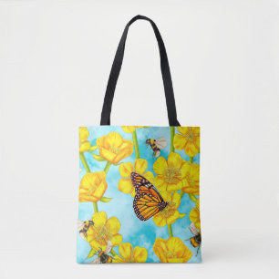 Bolso De Tela Mariposas, abejas y mariposas