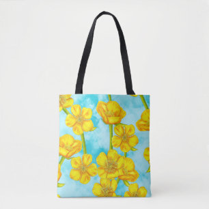 Bolso De Tela Mariposas amarillas delgadas sobre nubes