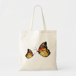 Bolso De Tela Mariposas amarillas dibujando Tote presupuestario