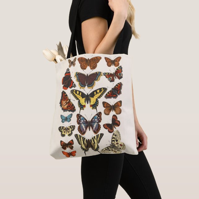 Bolso De Tela Mariposas antiguas 1889 (Detalle)