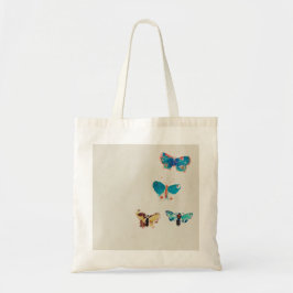 Bolso De Tela Mariposas azul vintage color agua. Odilon Redon
