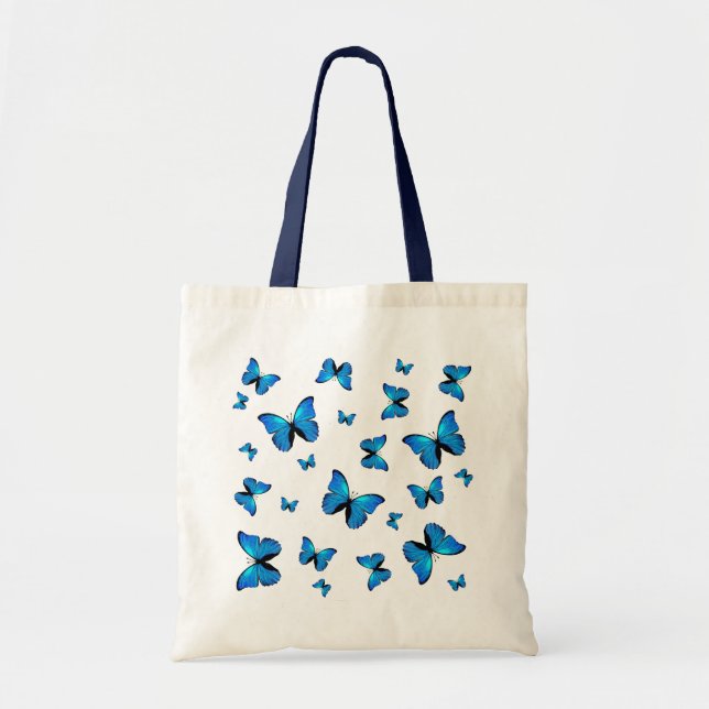 Bolso De Tela Mariposas azules (Frente)