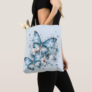 Bolso De Tela Mariposas azules