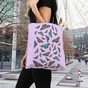 Bolso De Tela Mariposas coloridas en el bebé Rosa