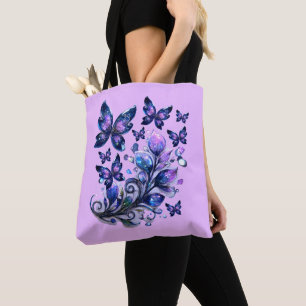 Bolso De Tela Mariposas Cosmic Sparkle Rosadas