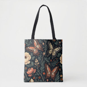 Bolso De Tela Mariposas en el Jardín de Medianoche
