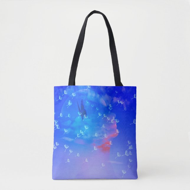 Bolso De Tela Mariposas en mi cabeza (Anverso)