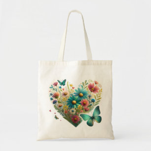 Bolso De Tela Mariposas Flor Silvestre Susurrante Botánica
