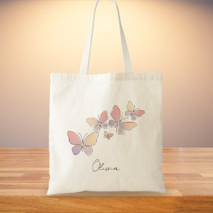Bolso De Tela Mariposas minimalistas de una sola línea