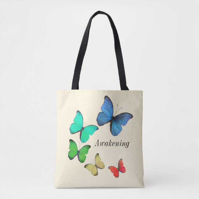 Bolso De Tela Mariposas multicolores (Anverso)