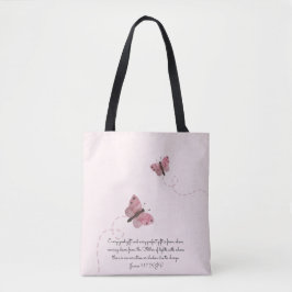 Bolso De Tela Mariposas rosadas