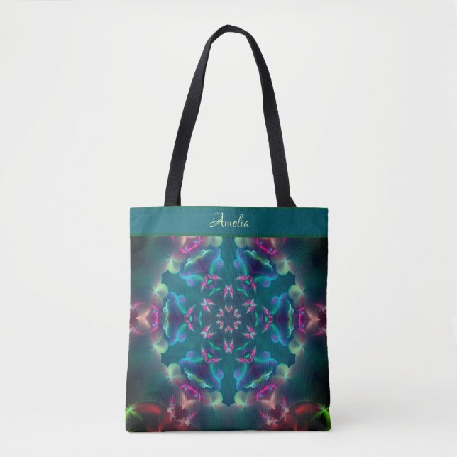 Bolso De Tela Mariposas rosadas finas nombre Kaleidoscopio lumin (Anverso)