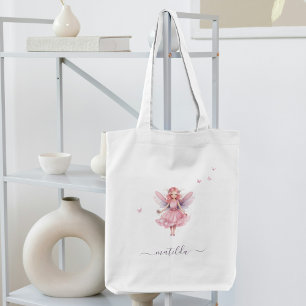 Bolso De Tela Mariposas rosadas Nombre de hadas caprichosas
