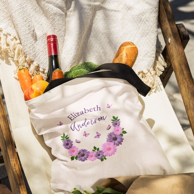 Bolso De Tela Mariposas rosas y púrpura (Subido por el creador)