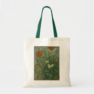 Bolso De Tela Mariposas y amapolas por Vincent van Gogh