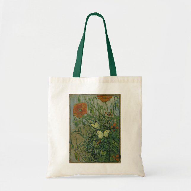 Bolso De Tela Mariposas y cachorros de Vincent van Gogh (Frente)